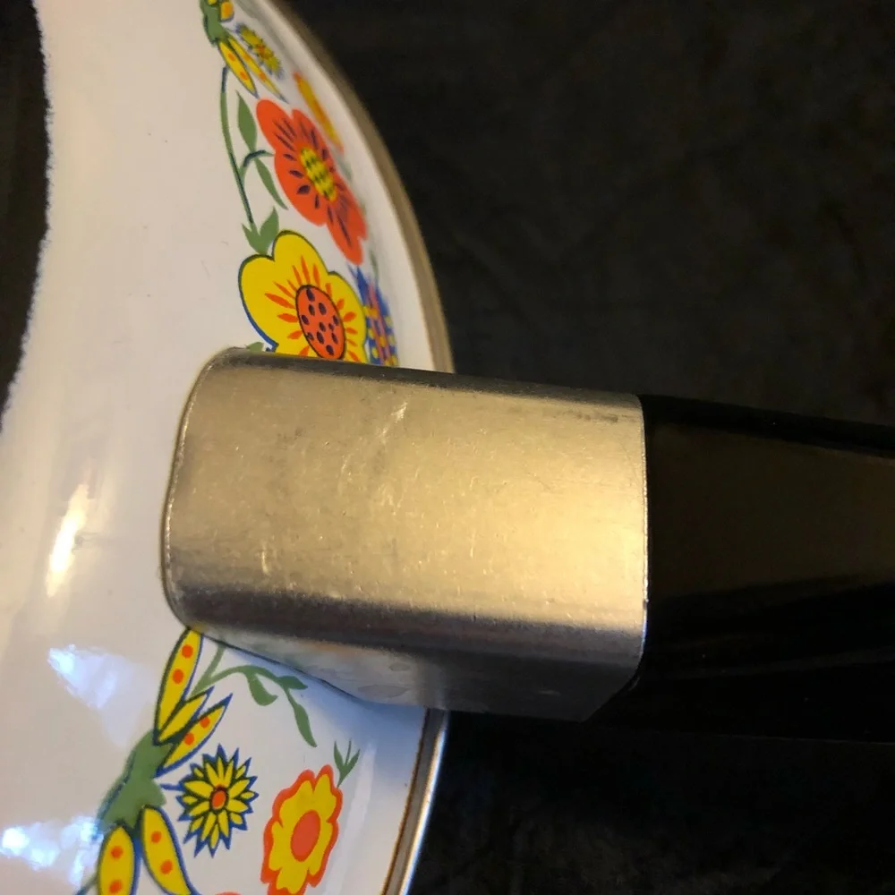 Vintage Floral Enamelware 10” Pan